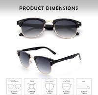 Gafas de Sol polarizadas de moda para helbres y Mujeres polarizadas retro Medium Mark Protección UV400  golden - details 3