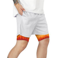 Shorts De Entrenamiento Para Hombre Estilo 2 En 1 Con Interior Y Bolsillos Pantalones Cortos Deportivos De Secado Rápido Para Verano Con Estampado Casual - details 5