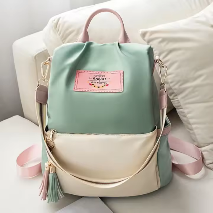 Nueva Mochila De Hombro Para Mujer De Alta Calidad Gran Capacidad De Oxford Bolsa De Hombro Para Mujer Color Tote Mochila Suave Para Viajes - 1