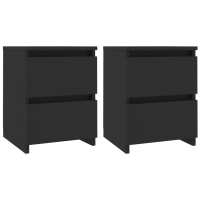 vidaXL Mesitas de noche 2 unidades aglomerado 30x30x40 cm Blanco, Negro, Roble Sonoma Mesita habitacion mesitas de noche dormitorio para Salón, Estudio, Mesa Auxiliar - details 4