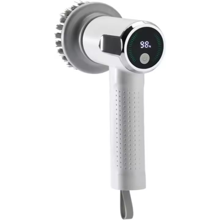 Cepillo giratorio eléctrico inalámbrico con cabezales de cepillo intercambiables, potente limpiador de mano para baño y cocina - 1