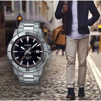 reloj deportivo hombre Casio MTP-VD01D-1E2 dial negro 45mm correa de acero hebilla triple pliegue resistencia al agua 50m - details 0