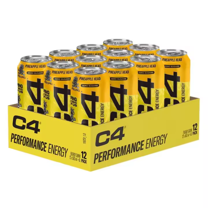 Cellucor C4 Energy Carbonated 500 ml Pineapple head 12ud Bebida energética carbonatada con cafeína - No contiene azúcar - 1