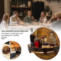 Soporte De Botella De Vino De Madera Para Pared Estante Vintage Para Botella De Whiskey Estante De Madera Para Exhibición Accesorios De Barra Para El Hogar - details 2