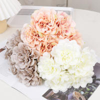 5pcs Rosas Rosa Seda Artificial Peonía Para Boda Decoración De Casa DIY Flores Falsas Económicas Hydrangea Para Manualidades - details 0