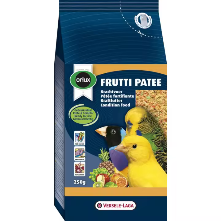 Orlux Frutti Patee VERSELE-LAGA 1 Kg para Pájaros - Pasta de Huevo Multicolor con Trocitos de Fruta y Miel Pura - 1