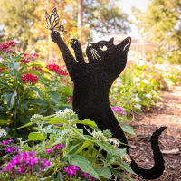 1Pc Destacado De Gato Familiar Para Jardín Decorativo Silueta Animal Para Exterior Decoración De Jardín Y Paseo - details 3