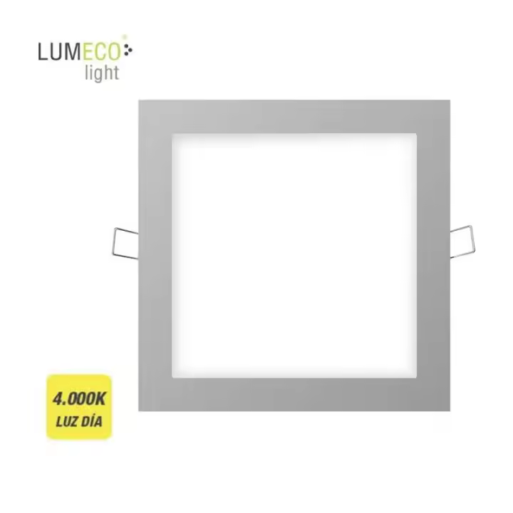 Edm Downlight LED Empotrable Cuadrado 20W 4000K 1500lm Cromo Mate Lumeco 31585 - Alto Rendimiento - 1