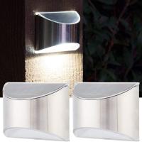 PORCHEDDU Paquete de 4 Luces Solares de pared para Exterior, impermeable, para Terraza, Valla, Escalera, Jardín, patio, barandilla, LED Blanco Cálido - details 10