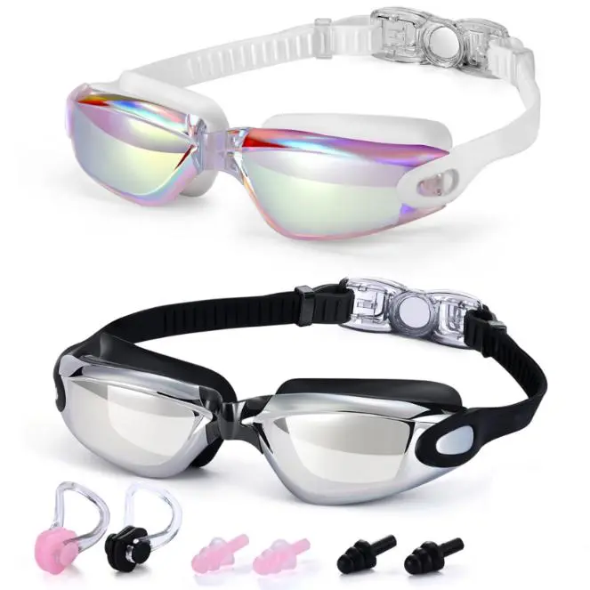 2 Gafas de Natation para adultos, helbres, Mujeres, adolescentes y niños mayores de 8 años, Protección antivaho y UV - 1