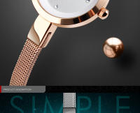 Reloj De Cuarzo Para Mujer SKMEI Lujo Fino Correa Estilo Casual Acero Inoxidable Resistente Al Agua Y Al Choque Display Sin Número - details 1