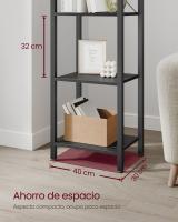 Estantería de 6 niveles multifuncional, librería espaciosa, ideal para oficina, salón, dormitorio y cocina, 40x30x187.5 cm, disponible en greige, marrón rústico y olmo pardo - details 22