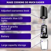 Molinillo Eléctrico automático para pimienta y sal, herramienta de cocina con luz LED, ajustable, sin aspereza,  para cocina, camping, picnic, Gadgets de cocina-Black Friday-regalo de Navidad - details 2
