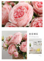 1PC Bouquet De Flores Artificiales Rosa Peonía Blanca Para Decoración De Casamientos Invierno Y Fiestas En Casa Plantas Falsas Baratas - details 10