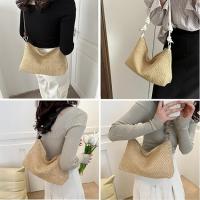 Bolso de hombro de paja para mujer, bolso de mano informal para playa, bolso de hombro tejido a la moda, bolso cruzado - details 3
