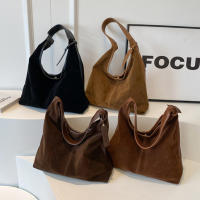 Bolso De Hombro Para Mujer Vintage Con Capa Mate Gran Capacidad Color Sólido Estilo Casual Retro Para Otoño Bolsa De Comercio - details 1
