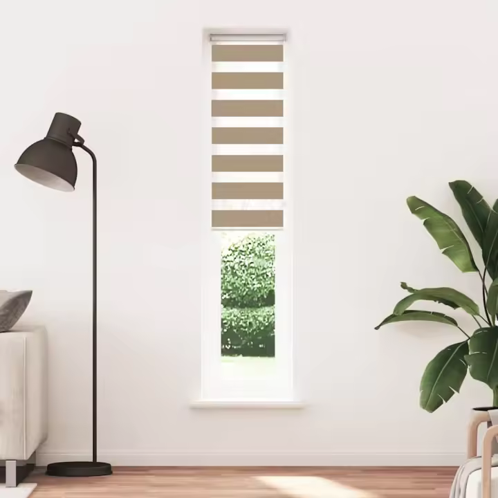 Estor cebra marrón arena tejido ancho 35,9 cm poliéster - 1
