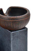 Fuente De Agua Para Mesa Con Luz LED Amarilla Decoración De Oficina Y Sala De Meditación Estilo Feng Shui Relajante Figura De Plástico - details 7