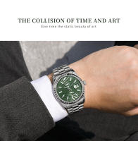 Reloj Mecánico De Pulsera CADISEN 40MM Con Dial De Hoja De Palma Lujo Automático Para Hombres Espejo De Zafiro MIYOTA 8215 Reloj Verde Oliva Resistente Al Agua 10Bar - details 3