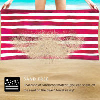 Toalla de playa a rayas con protección solar, toalla de playa de microfibra estampada para acampar, toalla de baño de secado rápido para nadar, toalla absorbente - details 8