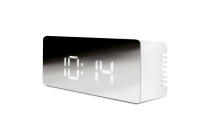 Despertador Jocca de diseño rectangular y pantalla con efecto espejo de 14*5.5*3 cm con la que podrás configurar la hora, temperatura, modo noche, intensidad de la luz y la función memoria.  Funciona con pilas o conectado a la luz. - details 1