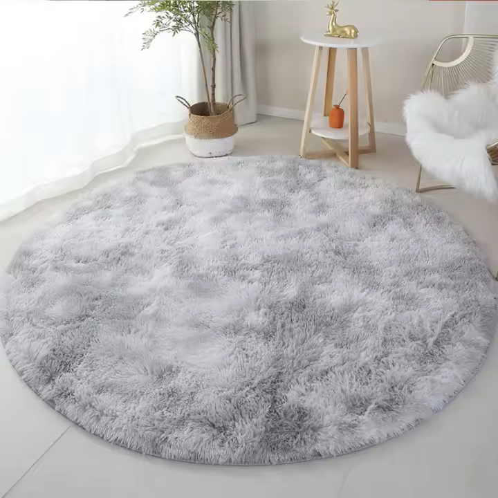 Alfombra Redonda De Peluche Suave Para Niñas Habitación De Princesa Castillo Alfombra Gruesa Decorativa Para Dormitorio Moderno - 1