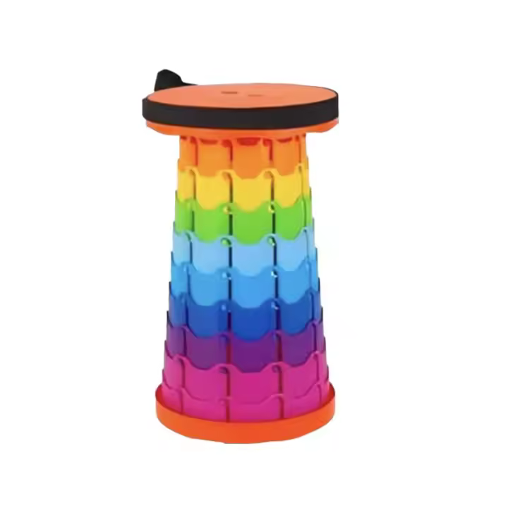 Taburete Plegable Portátil, Taburete Telescópico Ligero y Duradero para Actividades al Aire Libre Como Viajes, Pesca, Senderismo y Camping (Multicolor) - 1