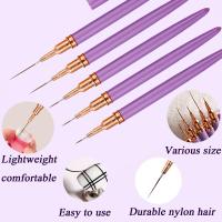 YIKOOLIN Set De 5 Pinceles Para Arte De Uñas Con Liner UV Gel Kit De Pinceles Para Dibujar Líneas Francesas Y Pintar Flores Herramienta De Manicura - details 2