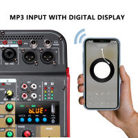 Mezclador De Audio 6 Canales Con Efecto AUX Y Potencia Fonética De 48V USB Consola De Mezcla Profesional EU/US Plug - details 1