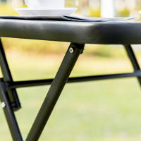 Conjunto de Balcón plegable de 2 plazas con Mesa Y 2 sillas de Malla de metal gris Negro para Jardín y Terraza - details 3