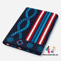Toalla XXL playa náutica de algodón egipcio, súper absorbente y suave, con elegante motivo marino. Perfecta para sol, piscina o barco. - details 3