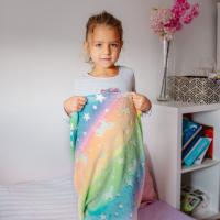 Nueva Cobija De Cola De Sirena Con Brillo Nocturno Suave De Poliéster Flanela Fleece Usable En Todas Las Estaciones Para Niños - details 7