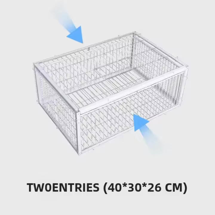 Caja De Atracción Para Pájaros 2 Puertas Caja De Rata Caja De Ratón Solo Entrada Cerradura Automática Reforzada Para Pigeons Herramienta De Recogida - 1