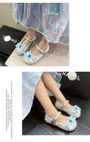 Sandalias Para Niñas De Cuero Glitón Y Diamantes Con Lazo Azul Y Rosa Antideslizantes Tallas 3-12 Años Zapatos Sencillos Para Bebés - details 15