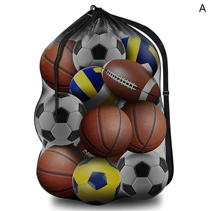 Bolsa De Almacenamiento Extra Grande Para Baloncesto Y Fútbol Con Cordón Y Bolsillo Cerrado Con Cierre Zipper Bolsa De Red Para Gimnasio - 1