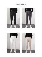 Pantalones Casuales Para Hombre Con Cintura Elástica Y Pierna Delgada Estilo Coreano Pliegues Ajustados Pantalones De Chaqueta Trenzados Callejeros - details 4