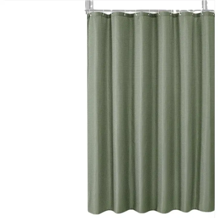 Cortina de Ducha para Bañera Cortinas Baño Lona Impermeable Poliéster con 12 Ganchos Lavable en Máquina 180x200cm - 1