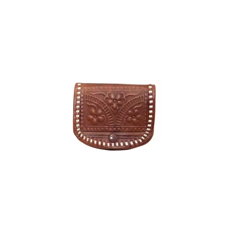 Monedero marroquí mini de cuero con clic - 1