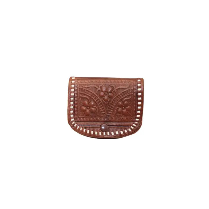 Monedero marroquí mini de cuero con clic - 1