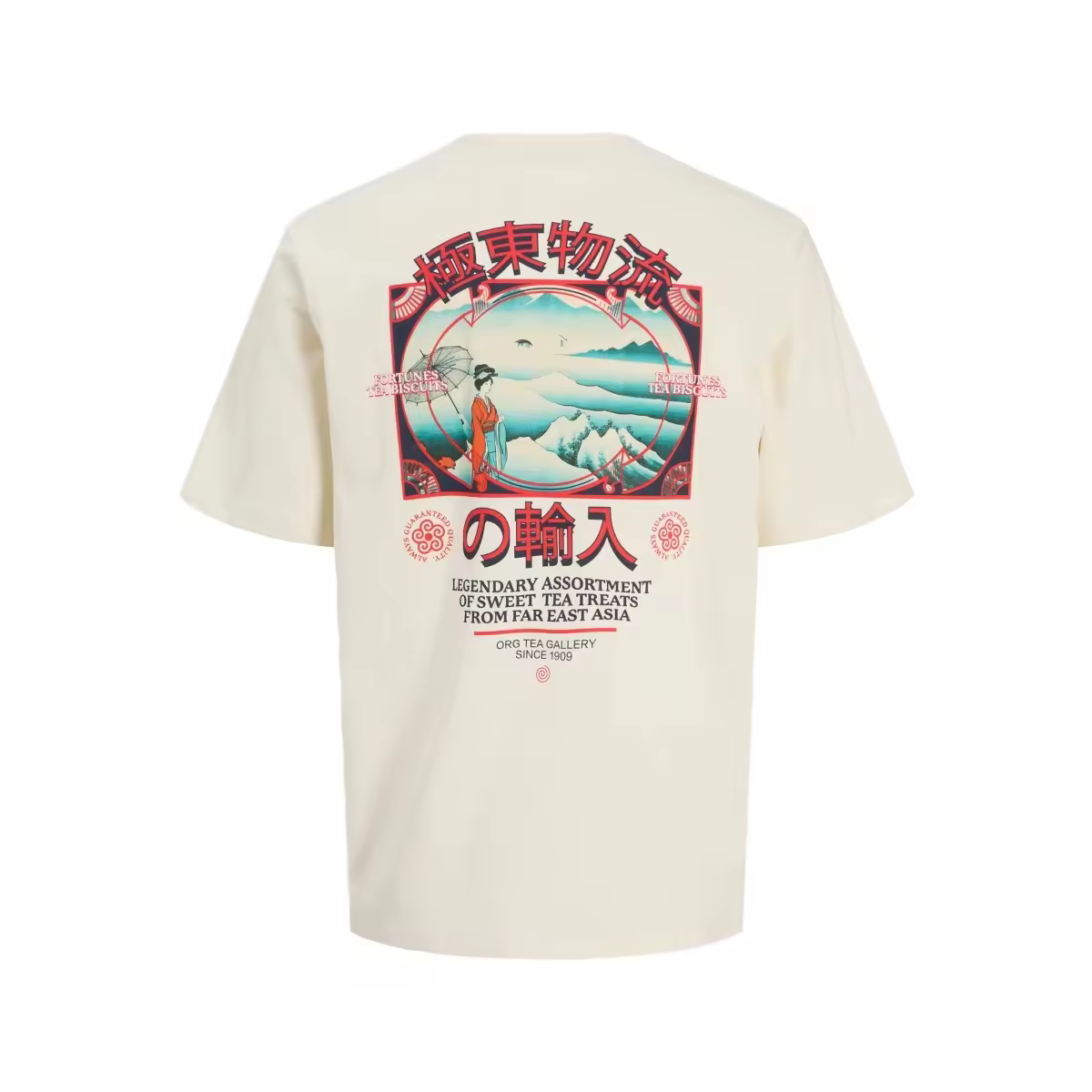 Camiseta Jack & Jones 12283974 Southeast beige (Antique White) - details 4