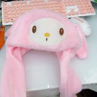 Gorro De Saltar Con Orejas De Sanrio Kuromi Y Hello Kitty LED Plush Divertido Para Adultos Y Niños Regalo De Fiesta De Navidad Decoración - details 1