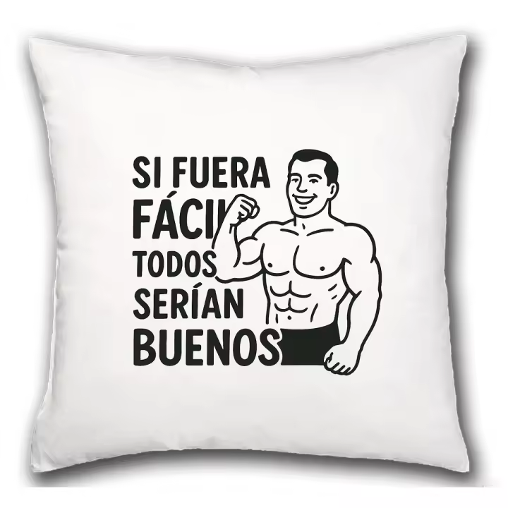 MERCHANDMANIA Cojín frase motivadora si fuera fácil todos serían buenos hogar comodo cussion - 1