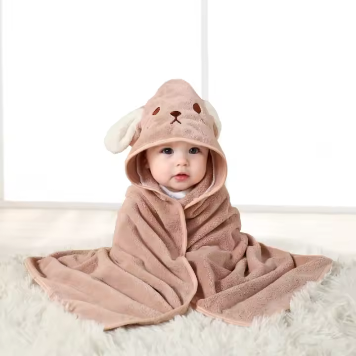 Manta De Bano Con Capucha Para Bebé Animal De Dibujos Animados 1 Paquete Manta De Embarcadero Para Silla De Paseo Unisex Poliester Apto Para Todas Las Estaciones - 1