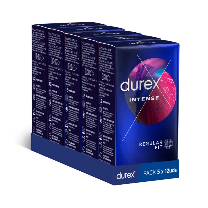 Durex - Preservativos Intense Orgasmic para Mayor Sensación Pack 60 condones para un sexo seguro - 1