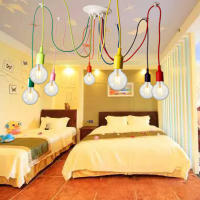 Iluminación Creativa De Cristal Para Sala De Estar Y Dormitorio Moderno Simple Chandelier Duplex Edificio Villa Luz Pendente Metálica AC 90-260V - details 4