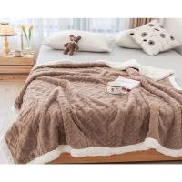 Manta Sofa Grande Polar Reversible de Franela y Sherpa Manta Cama Cordero Manta Polar Grande Suave Cálida Manta para Perro Siesta Habitación Manta Picnic - details 1