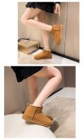Botas De Nieve Para Mujer Invierno Calientes Cuero Sintético Antideslizantes Impermeables Cortas Con Forro De Algodón Cómodo Talla Real - details 5