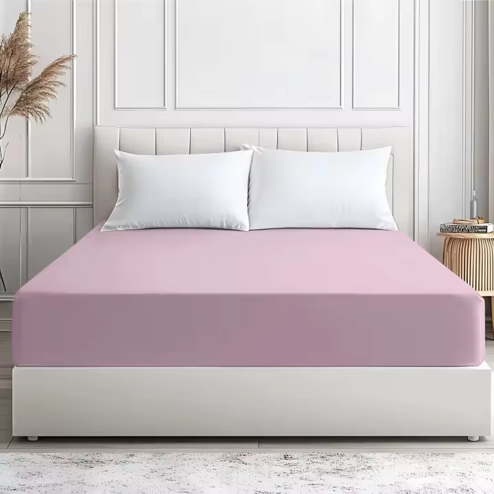 SHANN - Sábana Bajera Ajustable - Rosa Empolvado - Bolsillo Profundo 30cm - Microfibra Poliéster, Suave y Transpirable - Cama 90-105-135-150-160-180 - 1