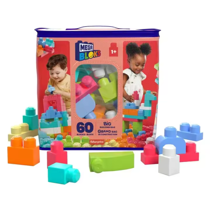 MEGABLOCK ROSA 60p Bolsa DCH54 - Juego de Construcción para Niños - 1