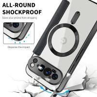Funda De Cuero Magnética Para Google Pixel 9 pro XL 8A 7A Con Ranura Para Tarjetas Y Carga Inalámbrica Magsafe Cubierta Protectora Trasera Transparente - details 6